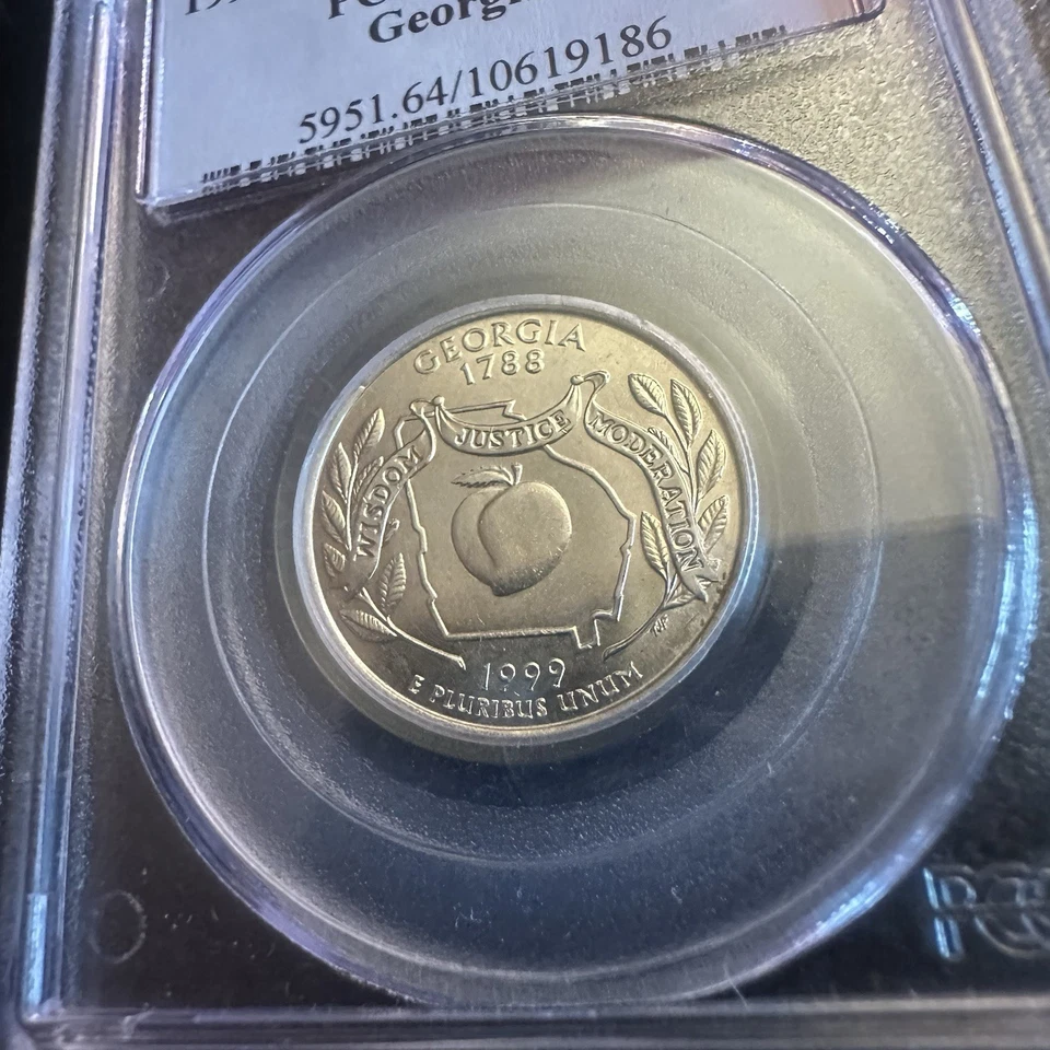 1999 D 25C PCGS MS64 Georgia State Quarter Clad Graded US Coin - Image 4 of 4