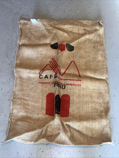 Cafe Peru Coffee Burlap Sack 28x40 Rare 152 l...