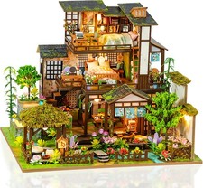 Miniature House Kit, Book Nook, 3D Wooden Puzzle, DIY Miniature Kit, Dollhous...