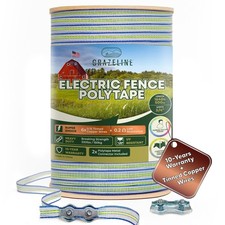 Electric Fence Polytape 1640ft - High Visibility 3/4" Livestock Fence Tape wi...