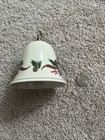 Konitz Germany Christmas Bell Music Box  Plays Silent Night Porcelain Holly Trim — photo 4