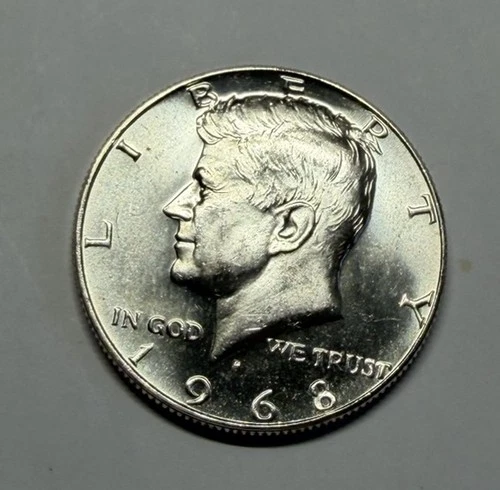 1968-D Kennedy Half Dollar BU Uncirculated 40% Silver - JFK Coin WOW!