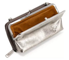 Patricia Nash Leather Missoula Kisslock Frame Crossbody w/o Strap Antique Platin