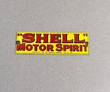 VINTAGE SHELL MOTOR SPIRIT GASOLINE PORCELAIN SIGN CAR GAS MOTORCYCLE TRUCK OIL