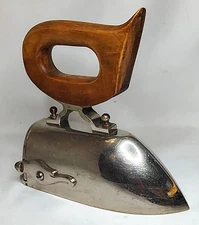Antique Sad Iron With Wooden Handle and 10 Pound Slug