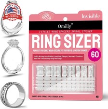 Ring Sizer Adjuster for Loose Rings, 60 Piece Set with 3 Styles Spiral Coils, R