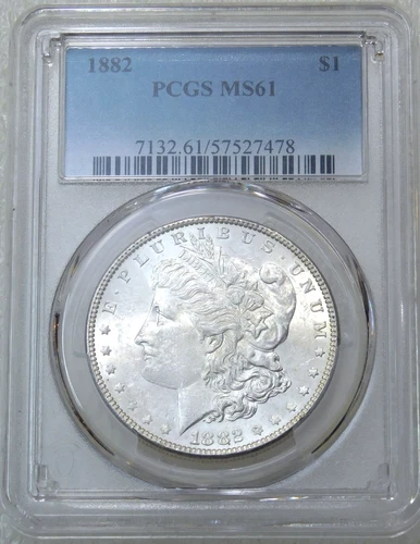 1882 P Morgan Silver Dollar PCGS MS61 Frosty White Luster PQ New Holder #N278C