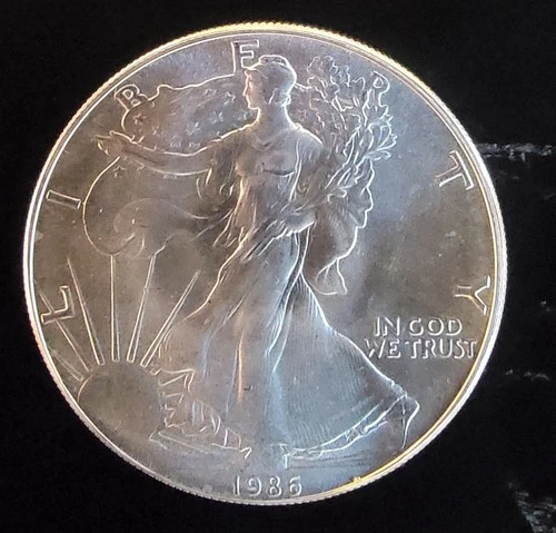 1986 American Eagle Toned Walking Liberty Bullion Vtg-0.999 Silver 1 Oz Coin 1i