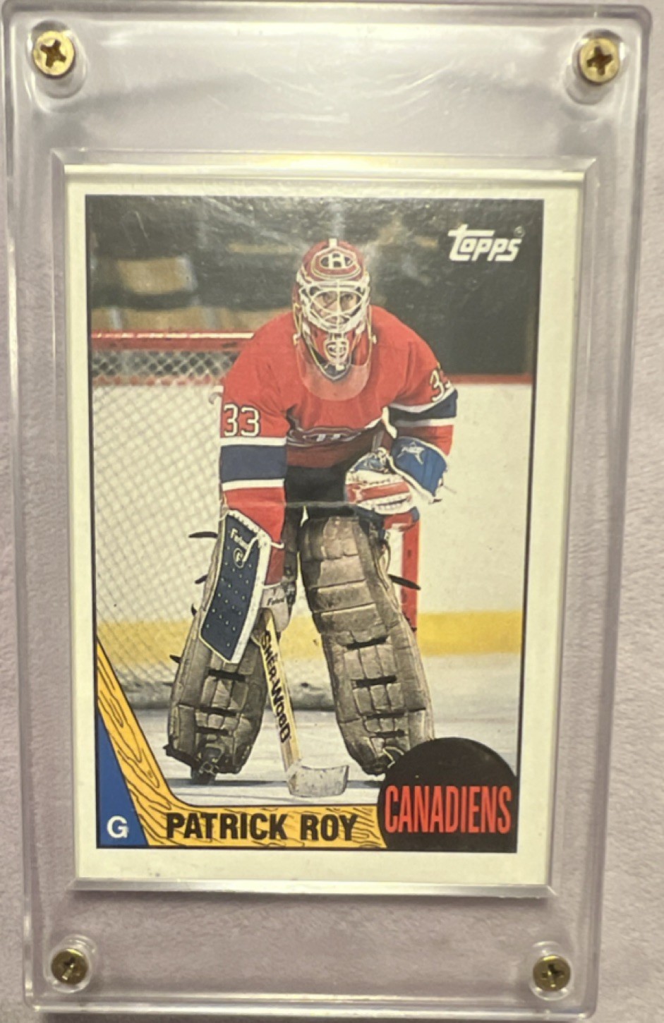 Topps 1987-88 Patrick Roy #163 Montreal Canadiens NHL Hockey Card