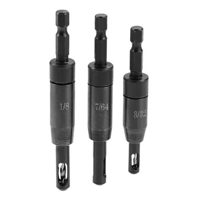 3PCS -Centering Drill Bit Set with 1/4'' Hex Shank for Wood and Hole Centering...