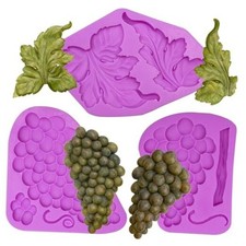 Grape Fondant Soap Molds, Leaf Chocolate Mold 3-Piece Set, Furit Silicone