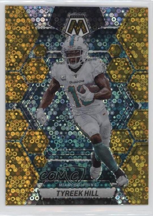 2023 Panini Mosaic No Huddle Gold Mosaic Prizm 10/10 Tyreek Hill #144 ni2