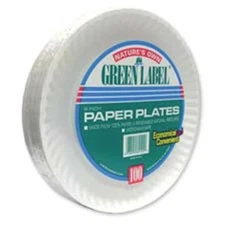 AJM Packaging Corporation AJMPP9GRA Paper Plates- Green Label- 9in. Plate- 12...