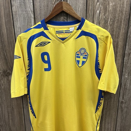Umbro Sweden National Soccer Team Ljungberg #9 Home Jersey 07-09 Yellow Medium - Picture 3 of 16