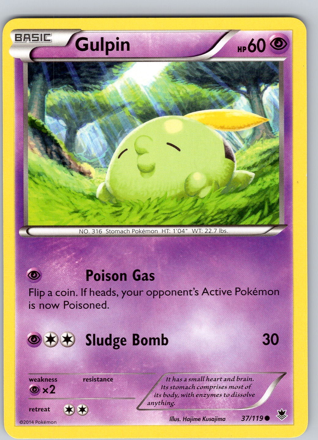 Pokemon TCG Gulpin XY Phantom Forces 37/119 Regular Common Card NM