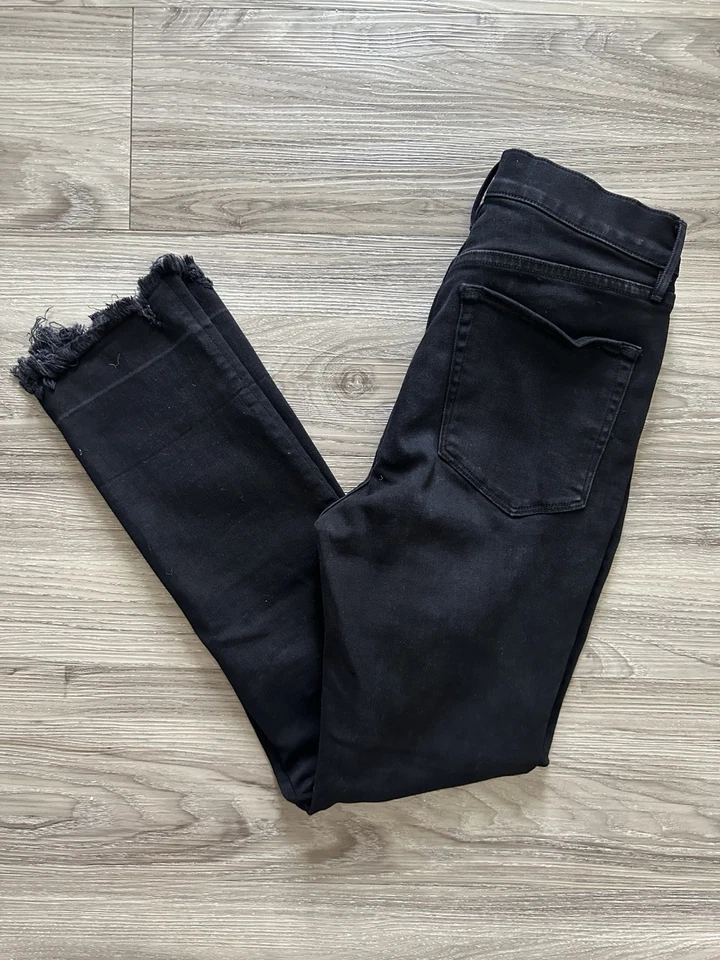 Women’s 3x1 NYC Black High Rise Straight Leg Frayed Hem Denim, Sz. 25 - Image 2 of 4