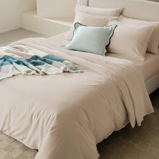 Double Stitch 100 GOTS Organic Cotton Duvet Cover, Washed Cotton King Size