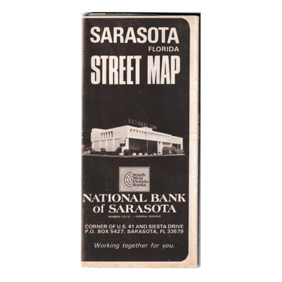 #ad #ad VTG Sarasota Florida Street Map National Bank of Sarasota 1982 24quot; x 29.5quot; $7.00