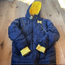 Vintage Nike Team Michigan Wolverines Hooded Puffer Parka Jacket Men's XL