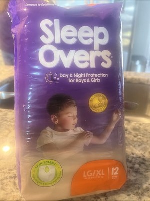 LG/XL Youth Sleep Overs Day Night Protection Pants, 60-125 Lbs, Pack of 12