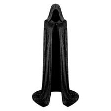 Hooded Cloak Cape for Unisex Adults - Velvet Halloween Cosplay Costume Black...