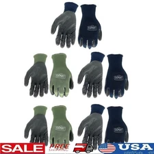 Nitrile Dipped Gardening Gloves 5 Pack Elastic Wrist Touchscreen Durable Grip US