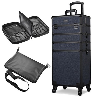 Byootique 4in1 Rolling Makeup Case with 2 Makeup Brush Bag  for Makeup Artist