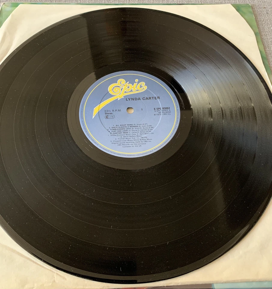 Lynda Carter - Lynda Carter UK LP Epic 1978 Soft Rock Disco *Promo Stamp*   - Image 2 of 4