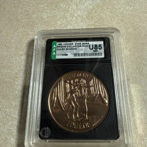 AFA U85 NM+ Vintage Star Wars Shaman Dulok EWOK Cartoon Series COIN Kenner 1985