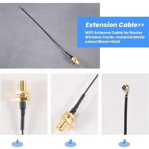 2X(5Er Stecker Antenne WiFi Pigtail SMA Buchse auf IPX VerläNgerungskabel 11375 - Bild 6 von 7