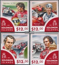 Timbres Salomoninseln 2015 Mi 3377-3380 neuf avec gomme originale 2015 formule 1