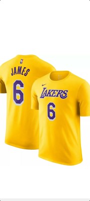 NWT Lebron James #6 Los Angeles Lakers Nike Name and Number Shirt