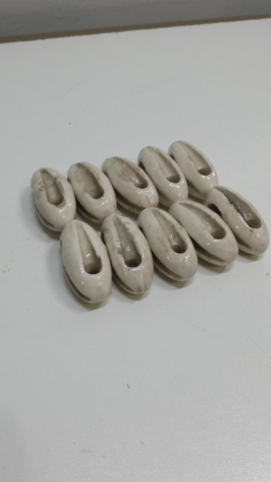 (QTY=10) 1.5" CERAMIC PORCELAIN HAM RADIO DIPOLE ANTENNA INSULATORs