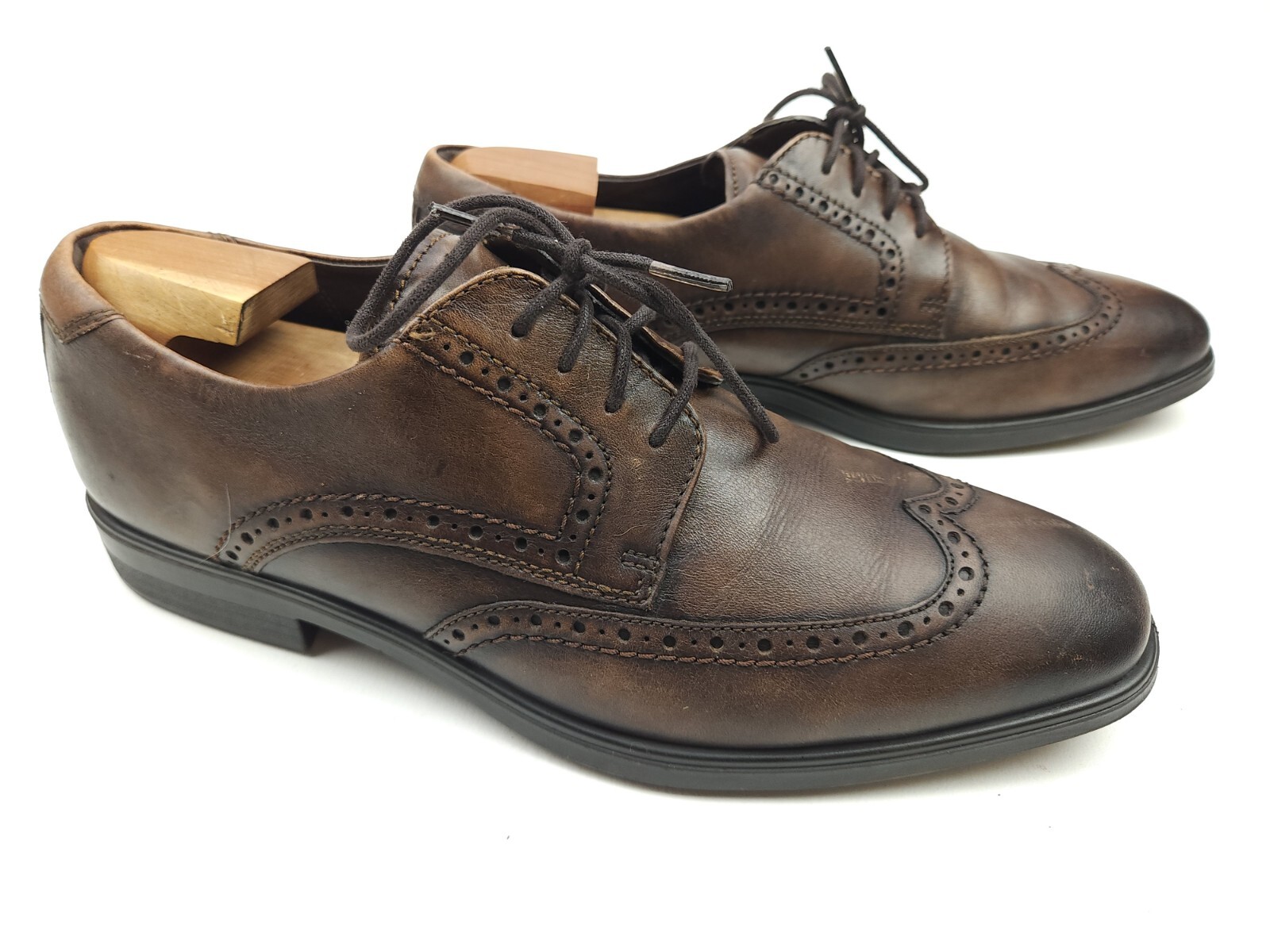 SAOLA Scarpe eleganti casual a coda di rondine Ecco Melbourne 45 pelle marrone cacao uomo taglia 11