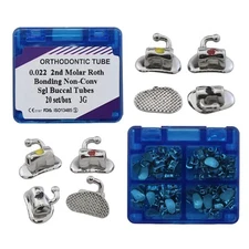 80pcs Orthodontic Buccal Tube Roth 022 2nd Molar 3G Bondable tubos de ortodoncia