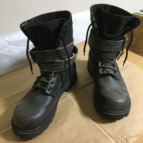 Men 8.5US Hn Die H.Naoto Combat Boots With Decorative Belt Shoes Sandal Sneaker - Picture 2 of 18