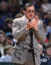 DICK MOTTA SIGNED AUTOGRAPHED 8x10 PHOTO + WAIT FOR THE FAT LADY! BECKETT BAS