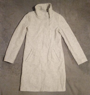  xs HALLHUBER grey 75% wool blend coat blazer winter warm jacket German designer
