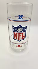 Vintage NFL Mobil Gas Drinking Glass NFC AFC Football Souvenir 1980s