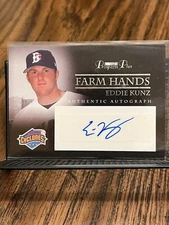 EDDIE KUNZ 2007 TRISTAR PROSPECTS PLUS FARM HANDS ROOKIE AUTOGRAPH AUTO CYCLONES