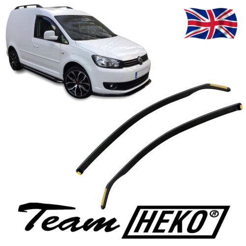SET OF FRONT HEKO TINTED WIND DEFLECTORS for VW CADDY Mk3 2003 - 2020 2pc - Picture 1 of 8