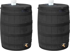 Rain Wizard 50 Gallon Plastic Outdoor Home Water Storage Tank Rain Barrel Collec