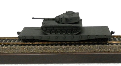 HO ATHERN US ARMY '40 FLAT CAR LONG BARREL BATTLE TANK IS ATTACHED KD COUPLARS - 第 1/3 張圖片