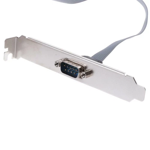 Serial 9 pin DB9 RS232 Motherboard Com Port Ribbon Cable Connector Bracket New
