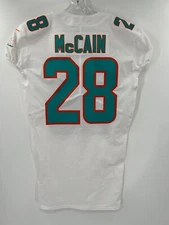 #28 BOBBY McCAIN MIAMI DOLPHINS NIKE TEAM ISSUED JERSEY SZ-42 YEAR 2017