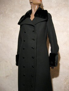 Vintage Chic Abrigo Negro 1960 1960's 60er Cappotto Aniversario 60 (42) |  eBay