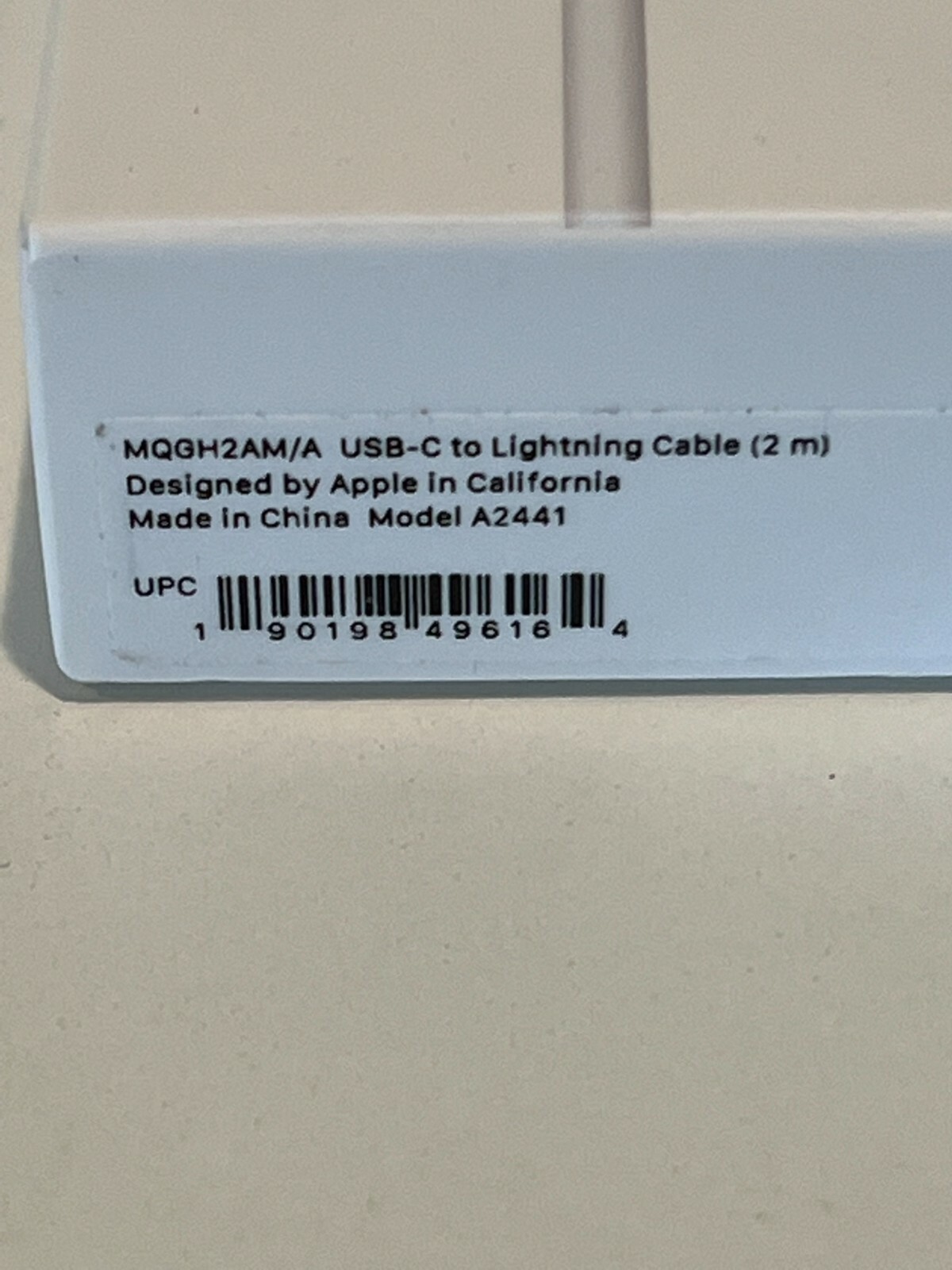 GENUINE Apple Lightning to USB-C Cable (2m) MQGH2AM/A OPEN BOX