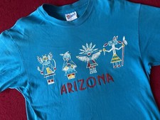 Medium Vintage Arizona Native American Travel Single Stitch Blue T-shirt