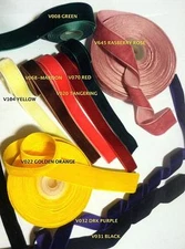 1 yard- 3/8 VELVET RIBBONS-  26 COLORS
