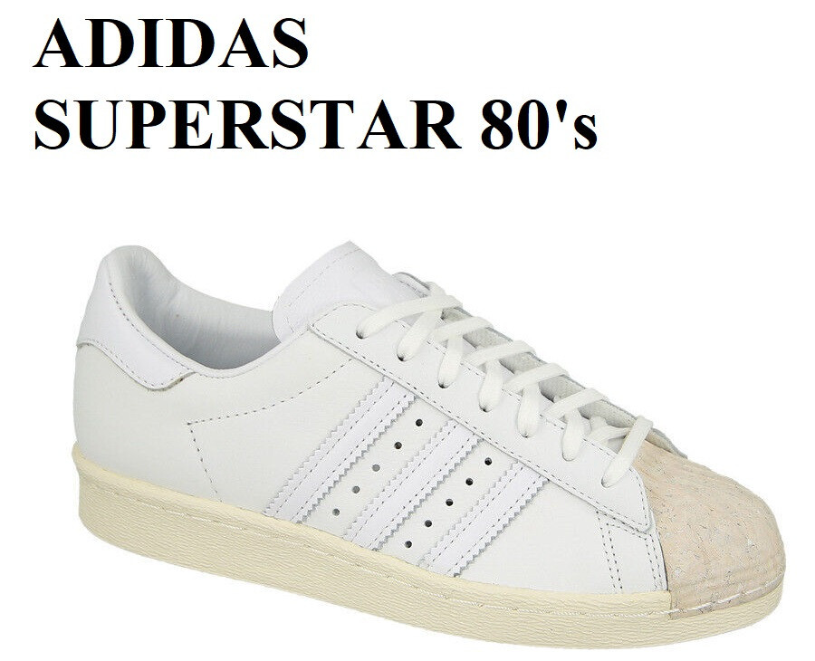 ADIDAS SUPERSTAR 80's CORK LOW LACE-UP SNEAKERS WOMEN SHOES WHITE